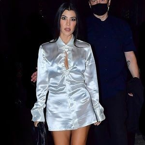 Bottega Veneta Ruched Satin Shirt Dress